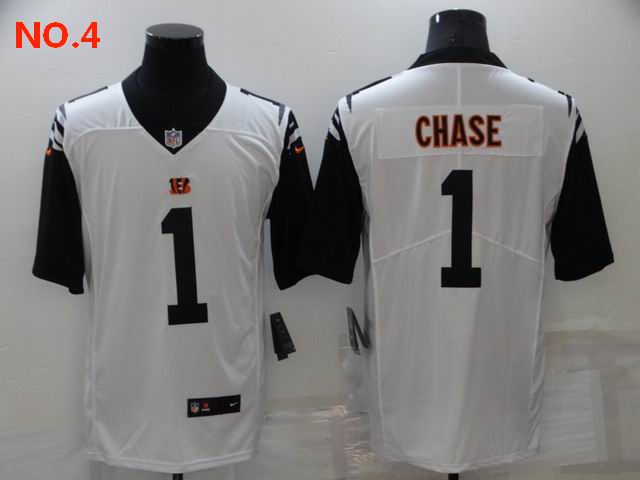 Cheap Men's Cincinnati Bengals #1 Ja'Marr Chase Jersey White Black;